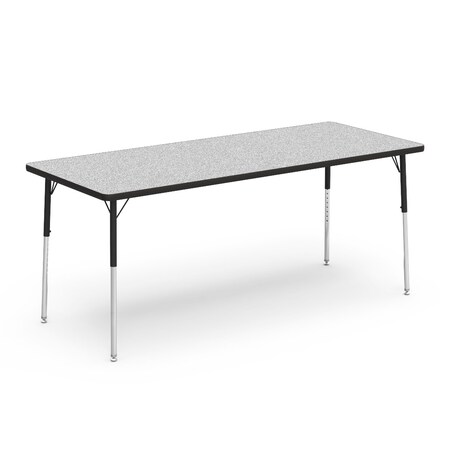 Virco 72 in. W, 30 in. L, 22-30 in. H, Grey Nebula Top / Black Edge 483072